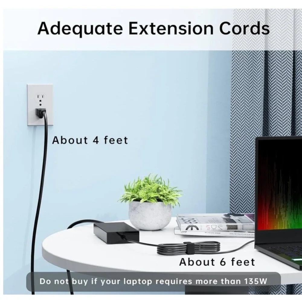 DONGERDI 135W Laptop‎ AC Power Adapter Charger 19V 7.1A 5.5x1.7mm Tip
